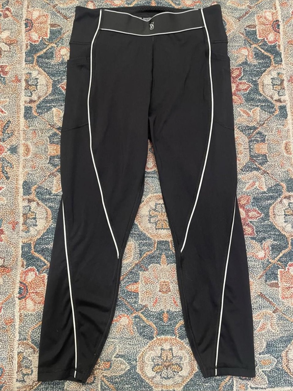 Victoria’s Secret Black Leggings with White Piping